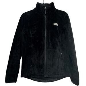 The North Face Osito Fleece Jacket Black Womens Small Full Zip Soft Sherpa Plush